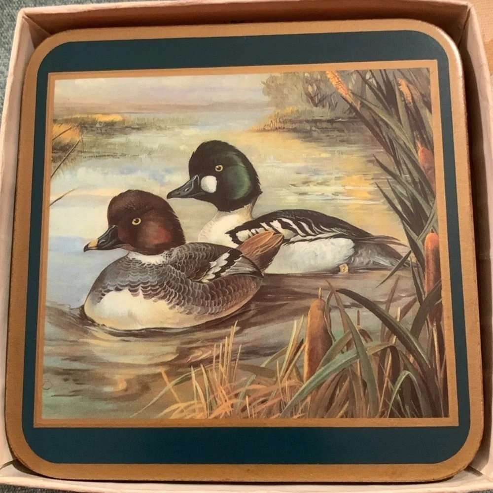 Pimpernel Duck Themed Acrylic Traditional Coasters Vintage Retro Home Decor